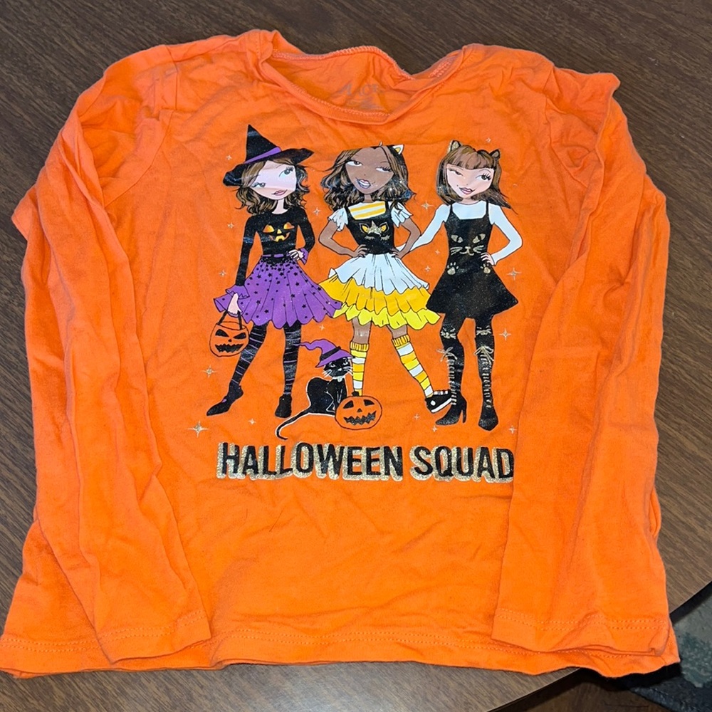 Girls “Halloween Squad” Tee small 5/6 witch/cat/unicorn